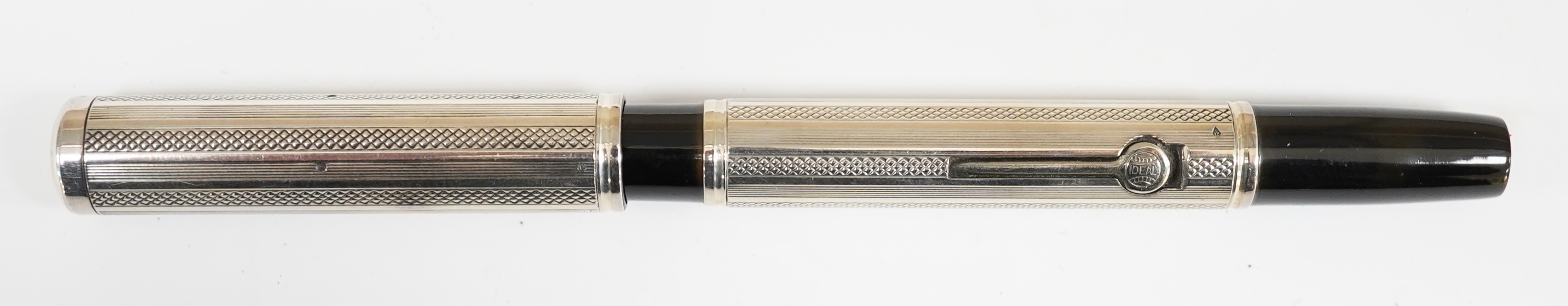 A Waterman lever filled fountain pen in Sterling silver fitted with 14ct. gold Waterman nib